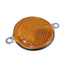 Atšvaistas metalinis apvalus, geltonas (su auselėm)