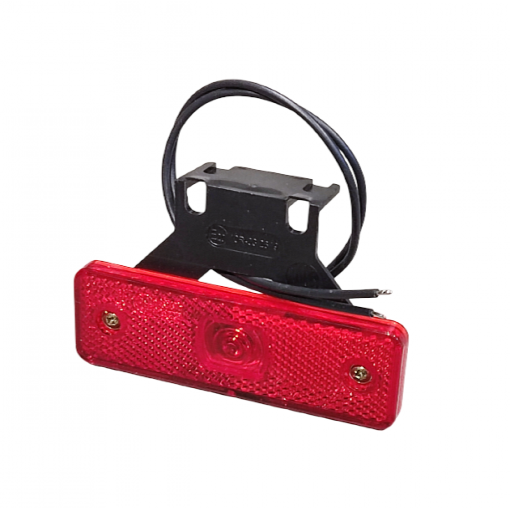 LED žibintas (gabarito), raudonas su laikikliu 12/24V