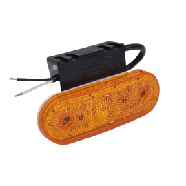 LED žibintas (gabarito), geltonas su laikikliu 12/24V