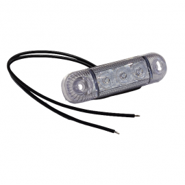 LED žibintas šoninis, baltas (gabarito), 12/24 V